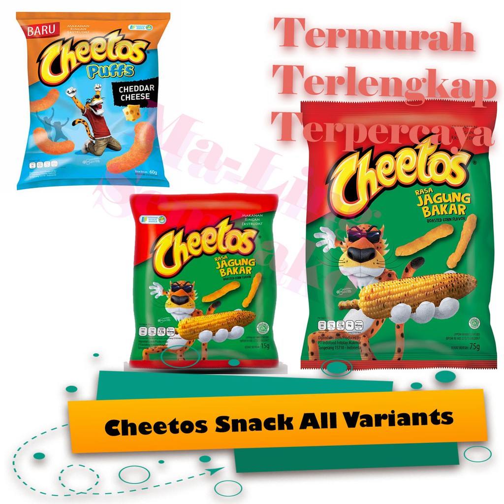 

CHEETOS SNACK JAGUNG BAKAR 75G / CHEETOS SNACK PUFFS CHEDDAR CHEESE 60G Snack, Makanan, Cemilan