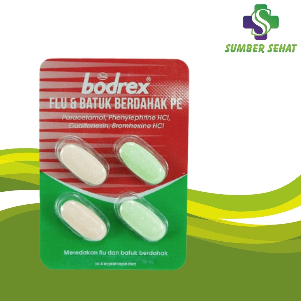 BODREX FLU DAN BATUK BERDAHAK PE STRIP 4 TABLET