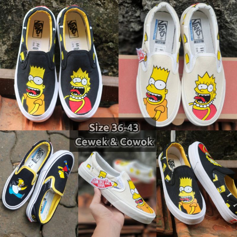 Sepatu Vans Slip On Slop. Vans The SimpSon Ukuran 36-43. Gratis Box. Grade Ori