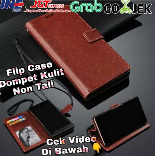 Case Flip Wallet Kulit OPPO A7 2018