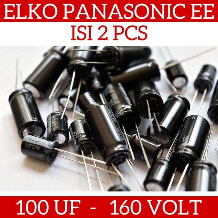 ISI 2 PCS ORIGINAL PANASONIC CE EE 160V 100uF Kapasitor Capasitor Elko