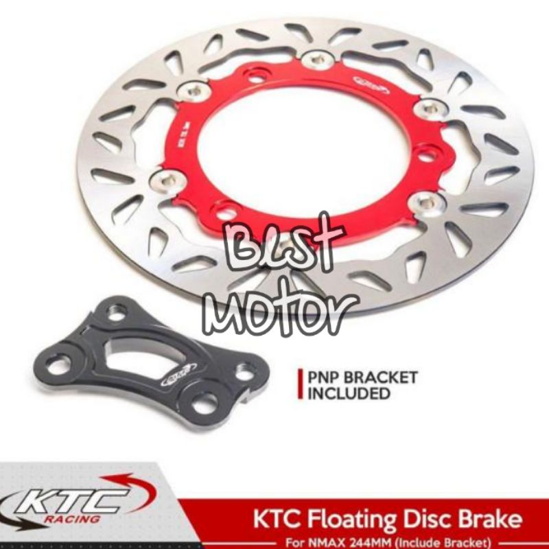 Piringan Cakram Depan KTC Floating Yamaha Nmax ukuran 244mm plus breket Full CNC