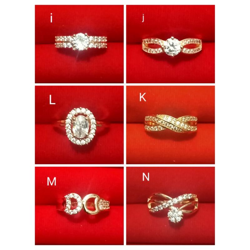 Cincin xuping wanita lapis emas dgn mata zircon