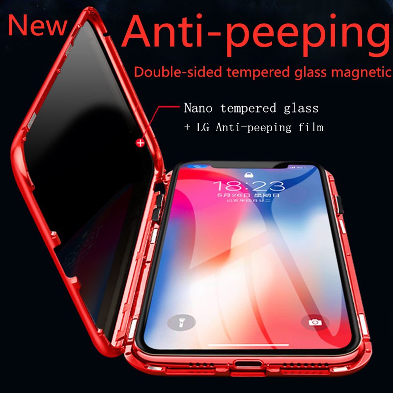 Anti-peeping magnetic case iphone 11 Pro max 6 7 8 plus x xr xs full coverage casing