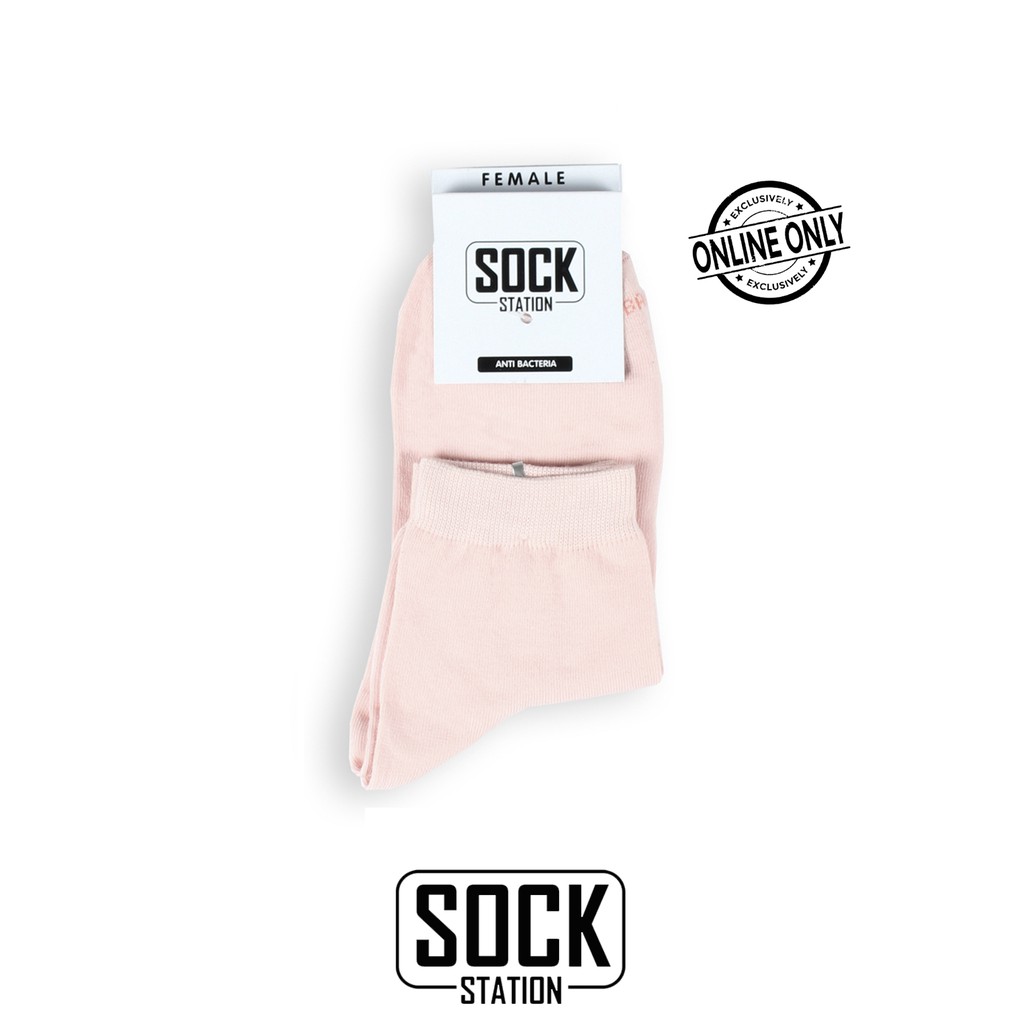 MUNDO SOCK STATION Women Casual Ankle Sock - Kaos Kaki Wanita Pendek-PINK MUDA