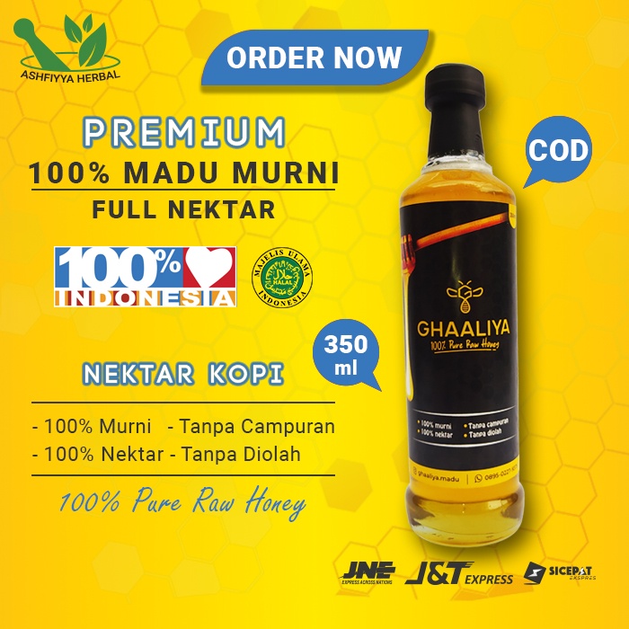 

Madu Lebah Asli Murni 100% Madu Hutan Ghaaliya Nektar Kopi Randu Uray Sahela Odeng Multiflora 350ML