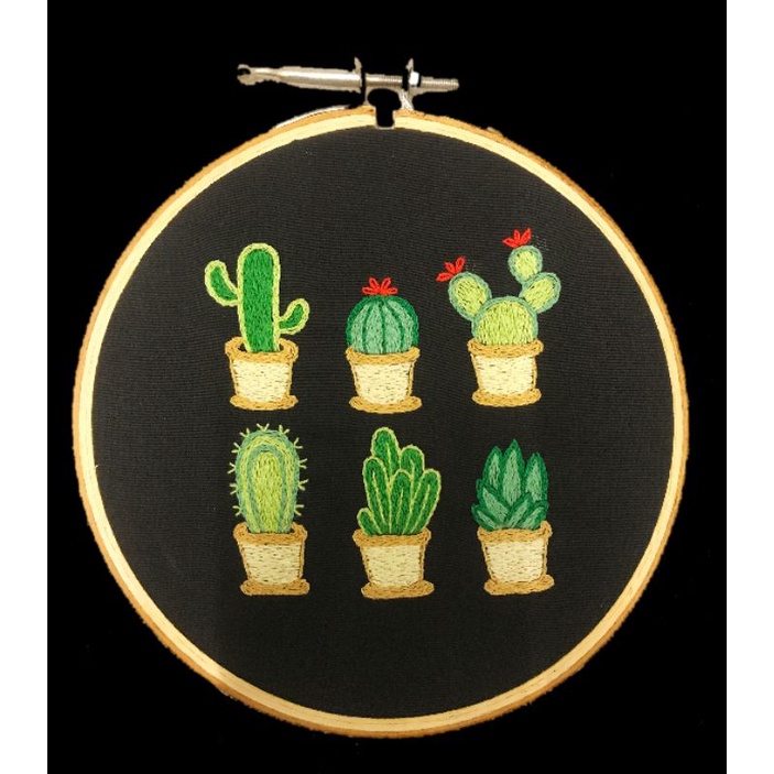 Embroidery Kit Cactus - Perlengkapan Sulam Lengkap Murah