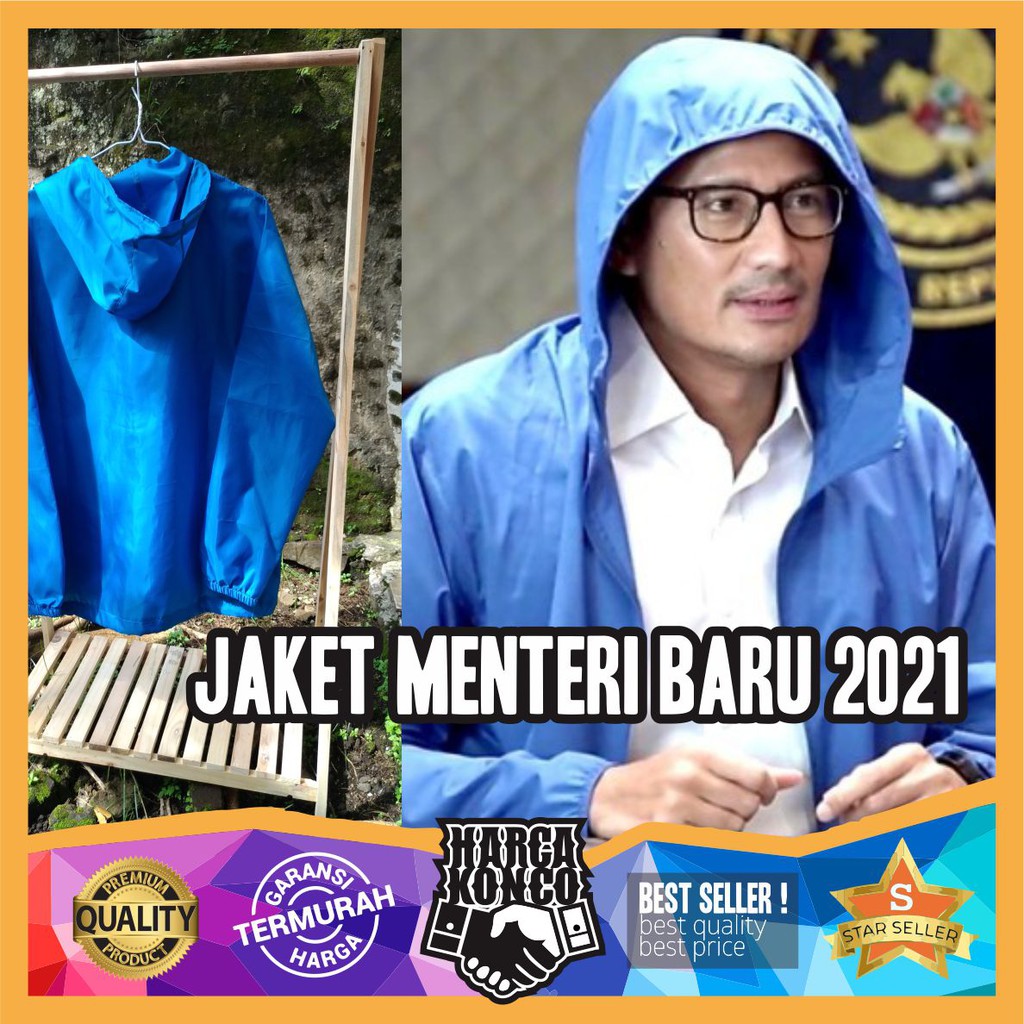 Jaket Mentri Menteri Baru Anti Air Sandiaga Uno Jokowi Indonesia Terbaru Termurah Grosir Murah UMKM