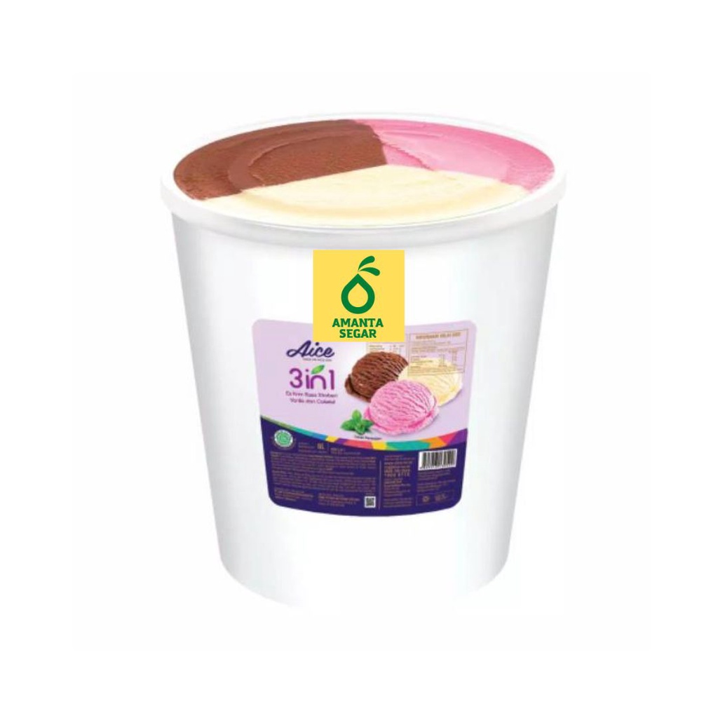 

Es Krim Aice Ice Cream Premium Neopolitan Mix Chocolate Strawberry Vanila 8 Liter Ember Kecil Manis Lembut Segar Premium Bersih Sehat Berkualitas Bogor