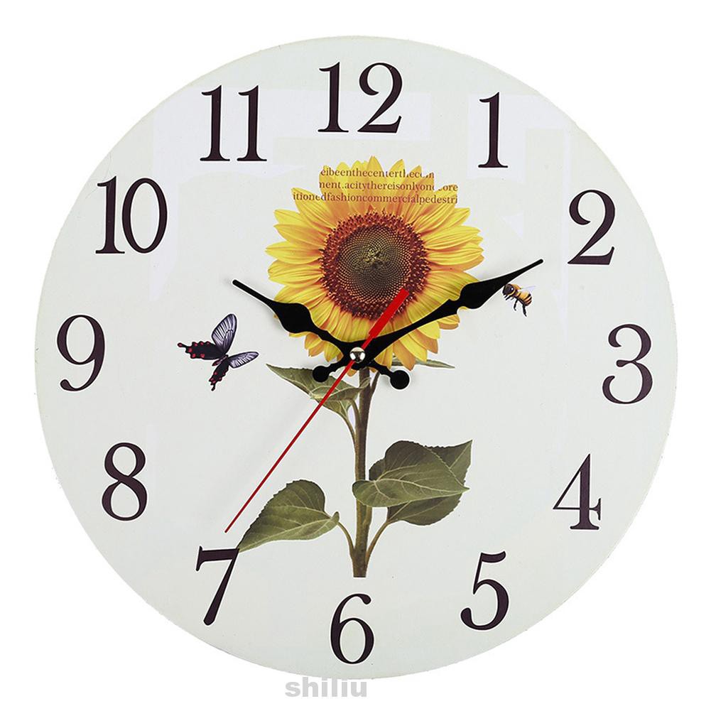 Decor European Style Non Ticking Rustic Easy Install Sunflower Battery Operated Wall Clock Shopee Indonesia