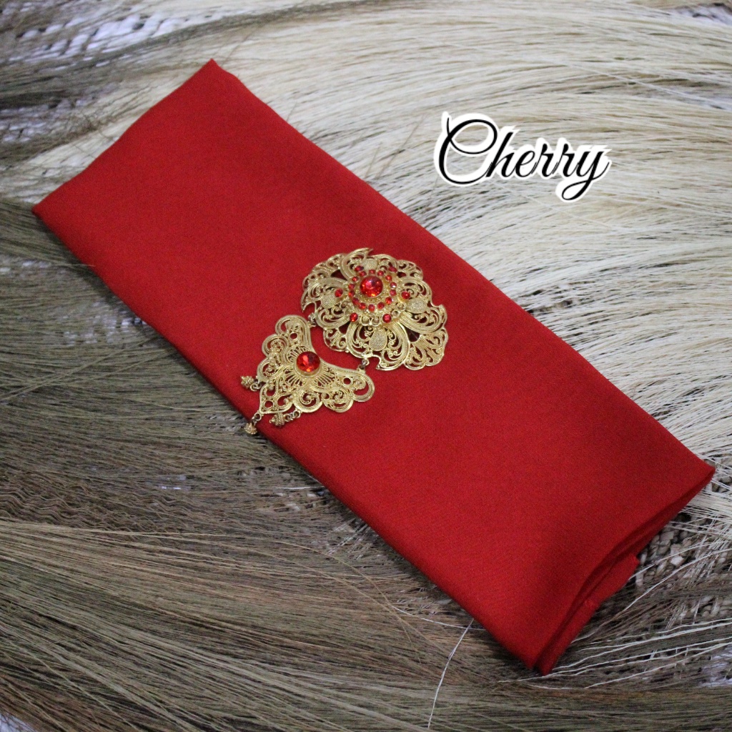 Selendang Sifon Hycon | Selendang Bali | Senteng-Cherry