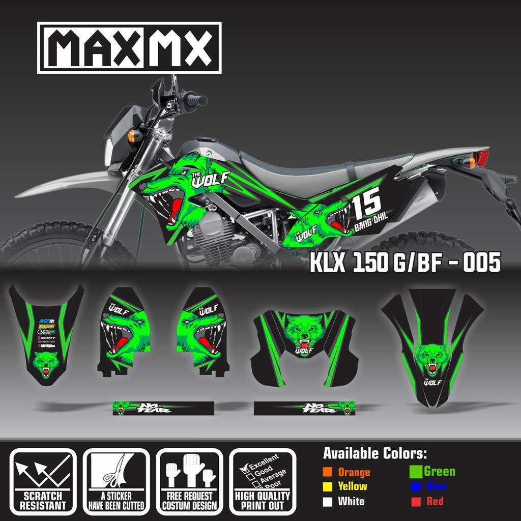 Decal Stiker Klx 150 Bf Dekal Sticker Striping Wolf Custom Full