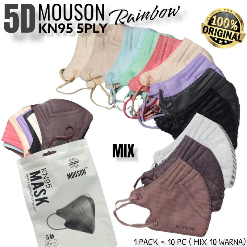 READY KN MOUSON 5D KN95 KN MOUSON 5 DEMENSI MASKER MOUSON EMBOS 5 PLY ORIGINAL BRANDS