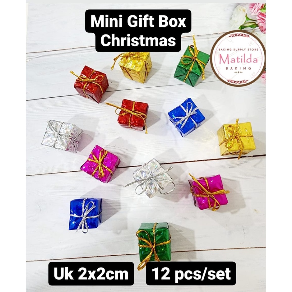 

MINI CHRISTMAST GIFT WARNA METALIC 12PCS