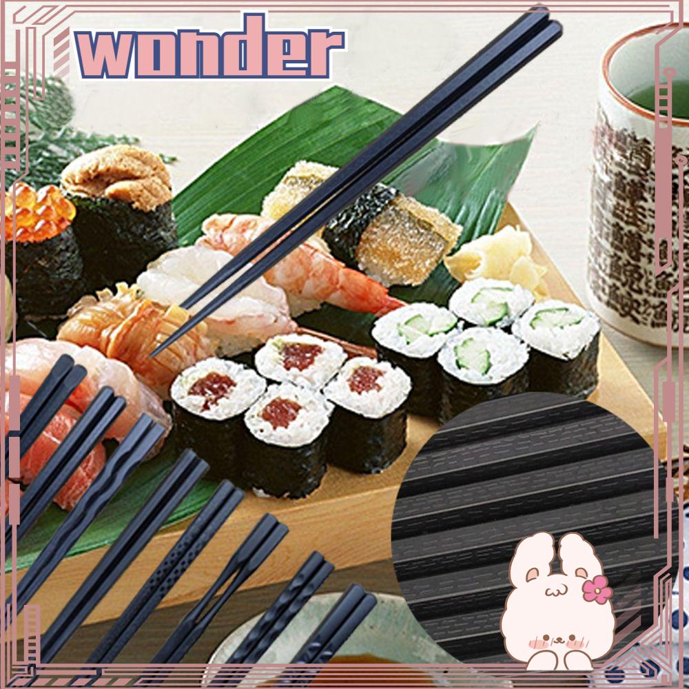 1 Pasang Sumpit Jepang Portabel Bahan Alloy Anti Slip untuk Sushi