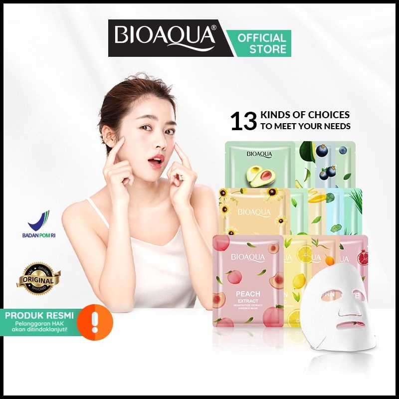 Jual BIOAQUA SHEET MASK MASKER WAJAH 25g Shopee Indonesia