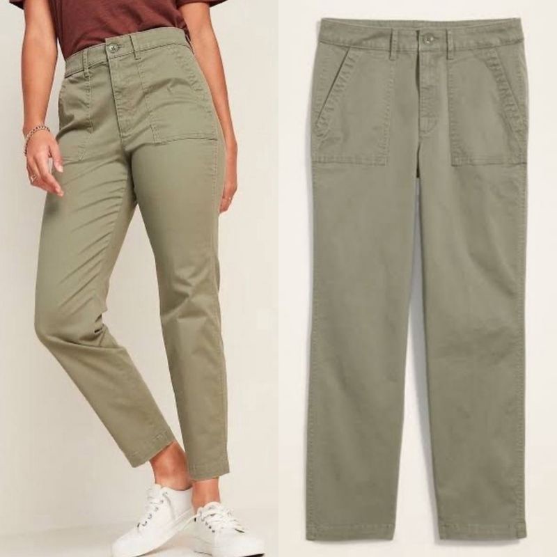 (Part1 sz 0-8)G*P HIGH RISE GIRLFRIEND KHAKIS STRAIGHT PANTS