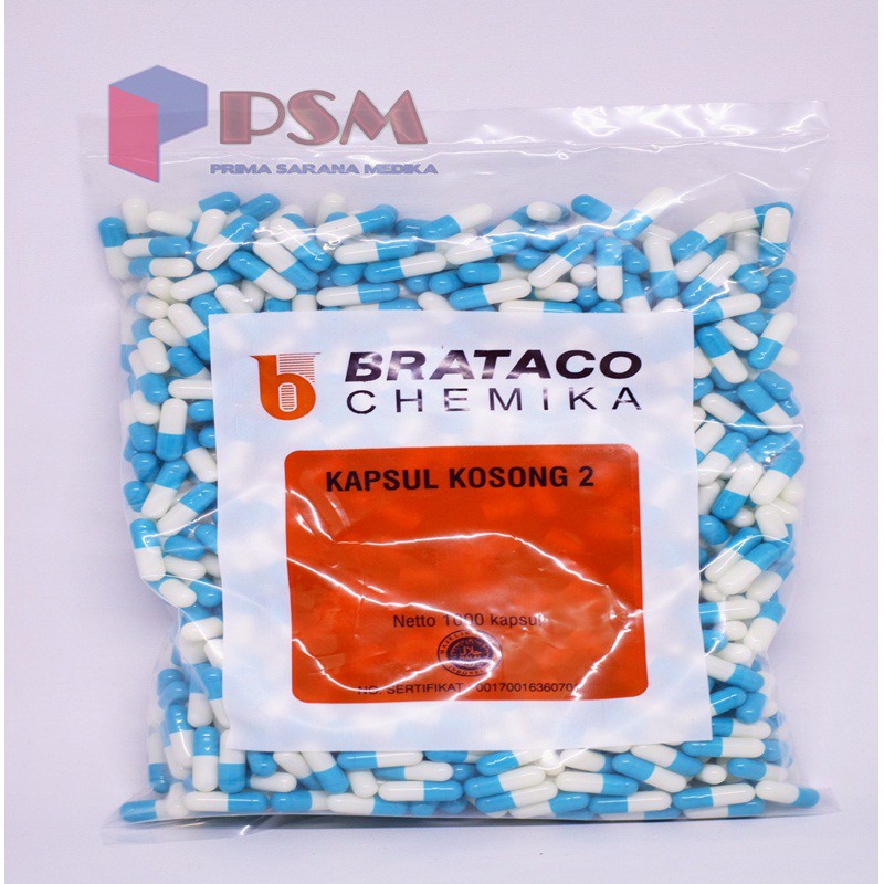 Bungkus / Cangkang Kapsul Kosong Ukuran 2 - Brataco
