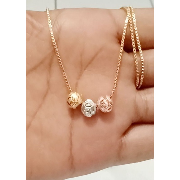 NKt856. Kalung xuping wanita lapis emas dgn mata zircon ukuran 45 cm koye