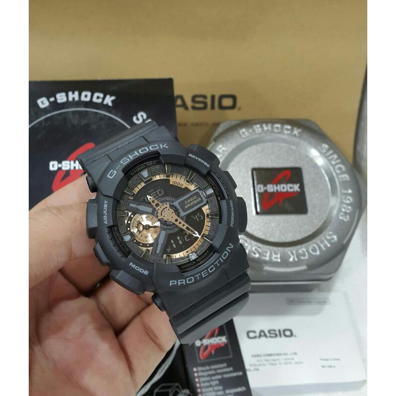 Jam pria G shock GA110 black series auto light