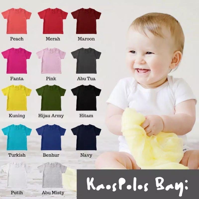 Kaos Polos bayi PREMIUM Love cloud (0-24 Bulan) // Tee Shirt Anak //atasan bayi