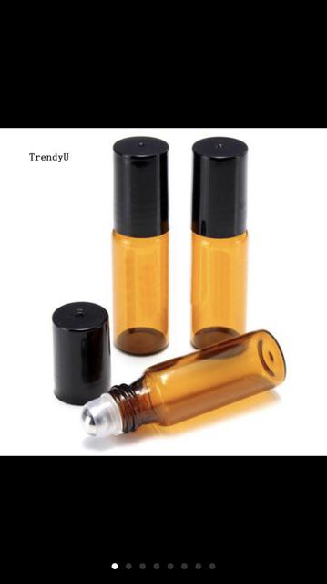 Tdu _ 10pcs 5ml / 10ml Botol Kaca Roll On Untuk Parfum Essential Oil