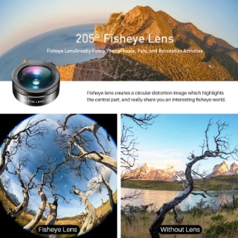 APEXEL 6 in 1 Lensa HP Wide Angle macro Lens Fish Eye CPL/Star Filter-2