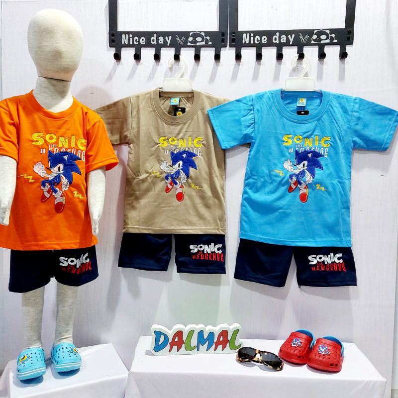 setelan anak laki laki dalmal sonic the hedgehog