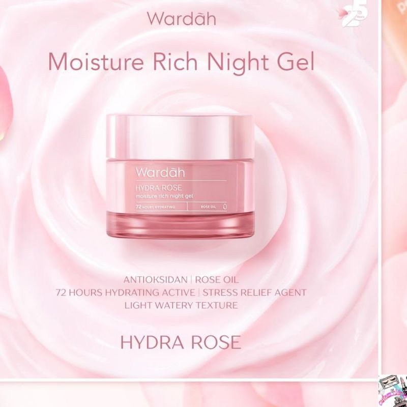 ☃Cutezz_Ching1☃Wardah Hydra Rose Moisture Rich Night Gel 40g