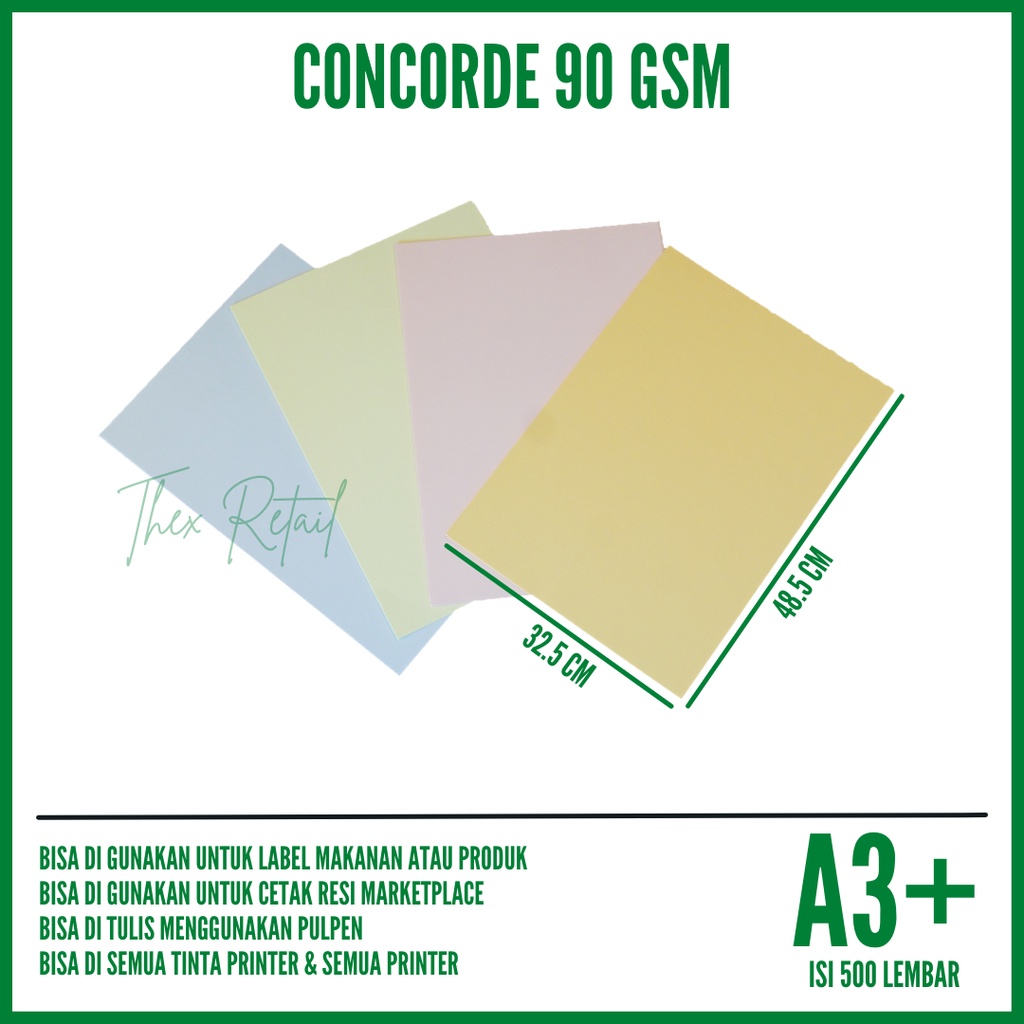 

Kertas Concorde 90 Gsm A3 Plus - isi 500 lembar / Kertas Surat / Concorde / Kertas Concorde