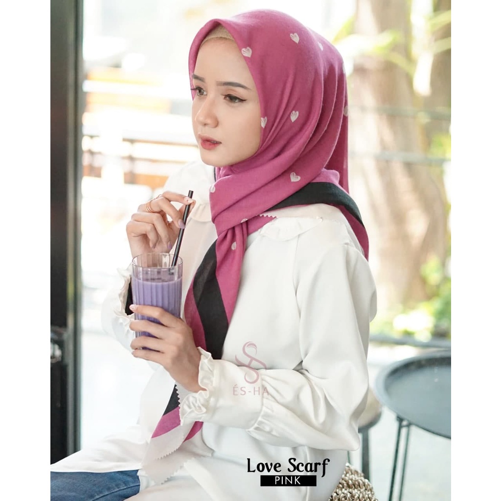 COD PROMO DENAY KW HIJAB SEGIEMPAT VOAL MOTIF / JILBAB DEENAY KW MOTIF TERMURAH-LOVE PINK