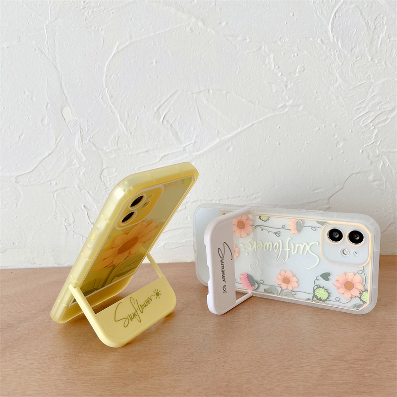 Casing Silikon iPhone 13 12 11 Pro Max X Xr Xs Max 8 7 Plus Motif Bunga Daisy Shockproof