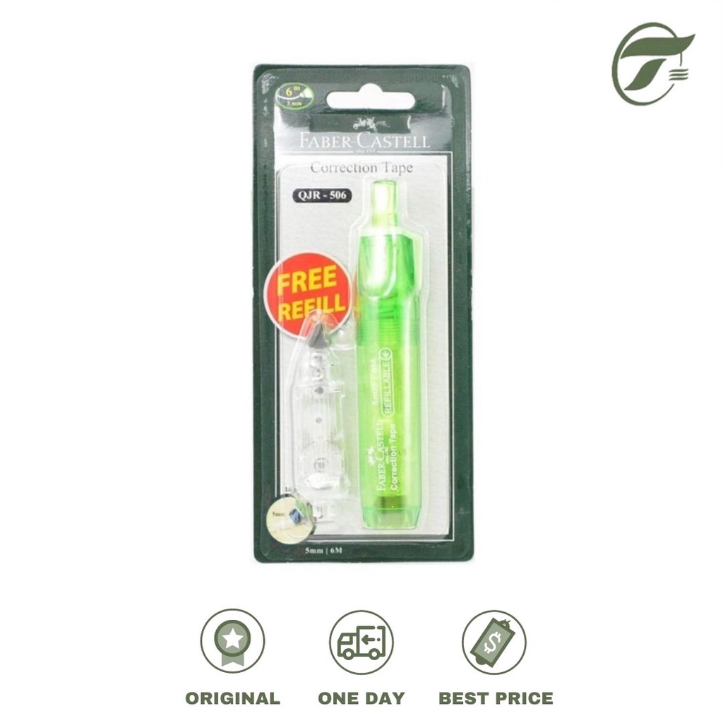 

CORRECTION TAPE QJR-506 169455/169455R (FREE 1 REFILL) FABER CASTEL HIJAU