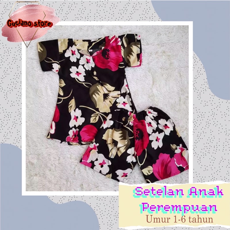 Setelan Anak Perempuan/ Baju Anak Perempuan/ Baju Harian Anak/ Umur 1-6 Tahun