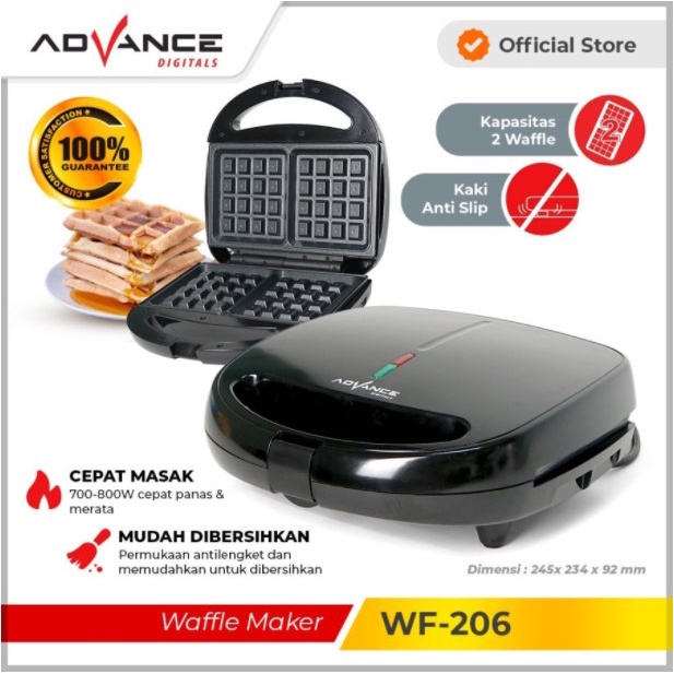 Advance Waffle Maker Cetakan Waffle Alat Cetak Waffle 2 Lapis WF-206