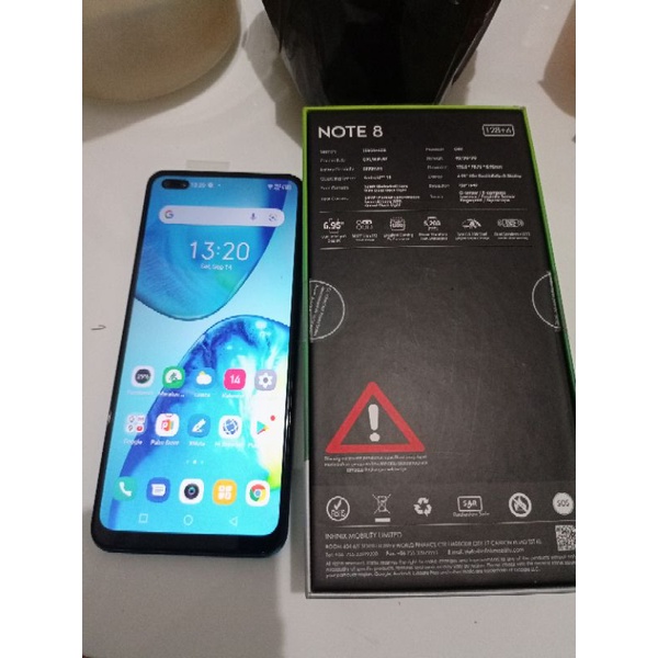 infinix note 8 6/128gb grs panjang  mulus lkp preloved bekas sevond