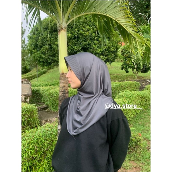 JILBAB SPORT - Hijab Sporty / Hijab Instant / Hijab Sporty Olah Raga Spandek Bergo Polos-Stone