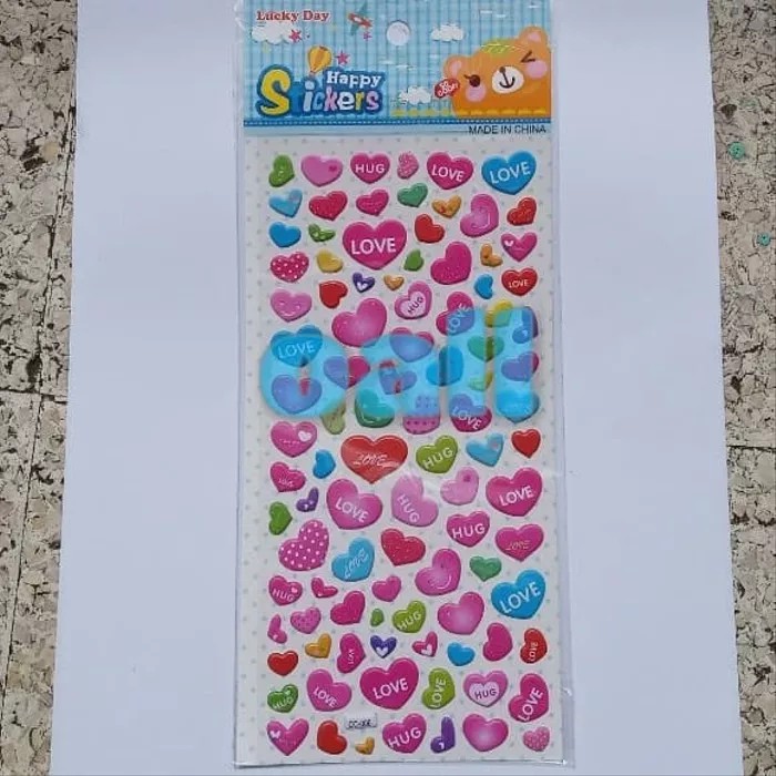 

015.1B - Love Sticker / Heart Sticker / Stiker Hati / Puffy Sticker