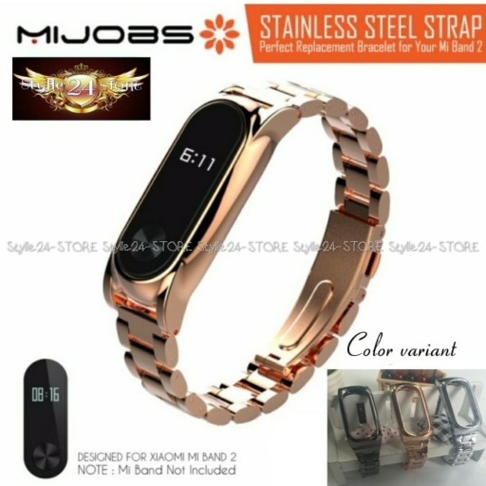 MIJOBS METAL Stainless Steel Wrist Strap Xiaomi Mi Band 2 PLUS Original
