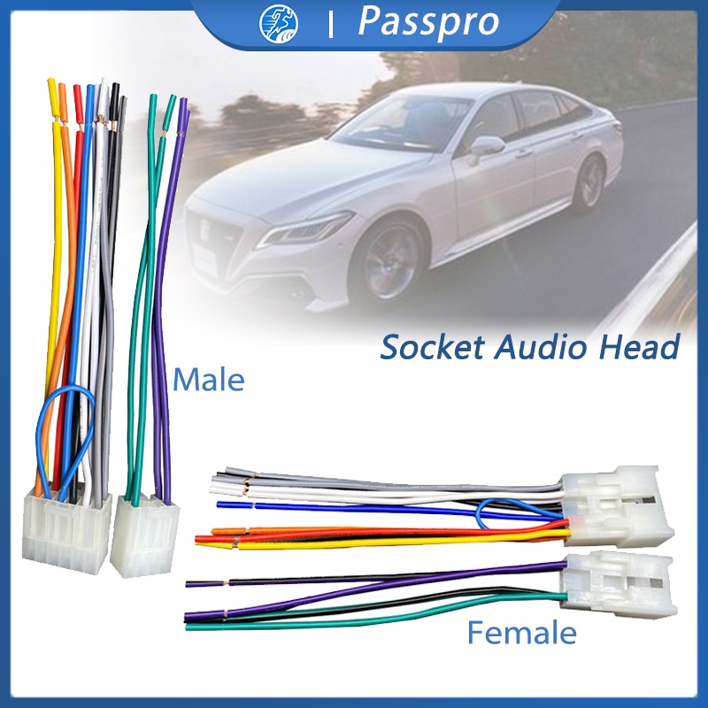 Kabel Soket Head Male Female Unit Audio Mobil OEM Untuk Toyota Avanza Innova Yaris Calya Daihatsu Xe