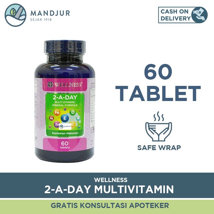 Wellness 2 A Day Multivitamin Dan Mineral Formula 60 Tablet Shopee