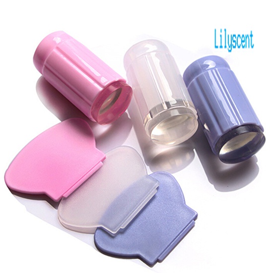 Lily Set Stempel Jelly Transparan + Scraper Untuk Nail Art / Manicure