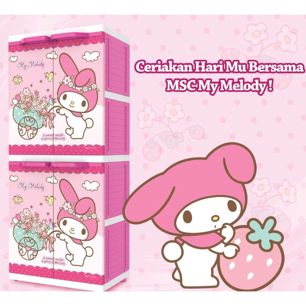 Lemari Plastik Naiba My Melody Premium MSC - 9294 | Shopee ...