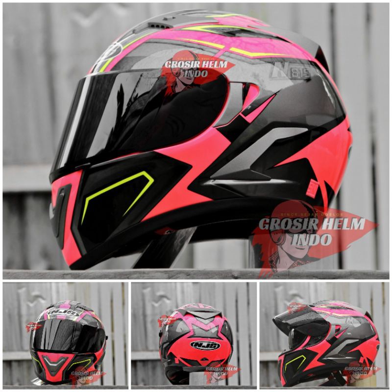 HELM NJS SHADOW FULLFACE ORIGINAL NJS SHADOW N815 NJS SHADOW PINK HELM FULL FACE MIRIP KYT FALCON