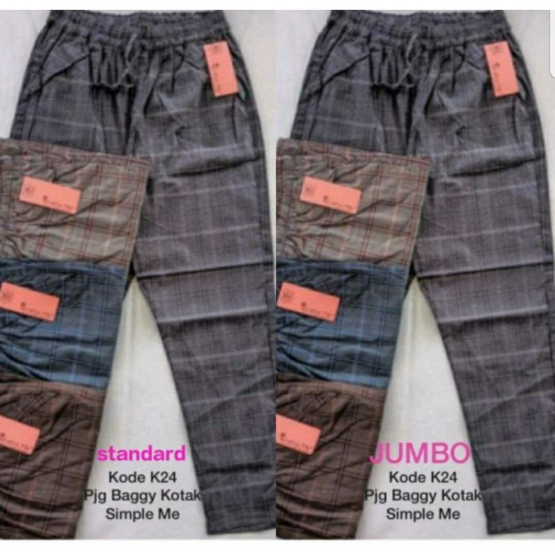 Celana Katun Kotak by Simple Me, size standart&jumbo