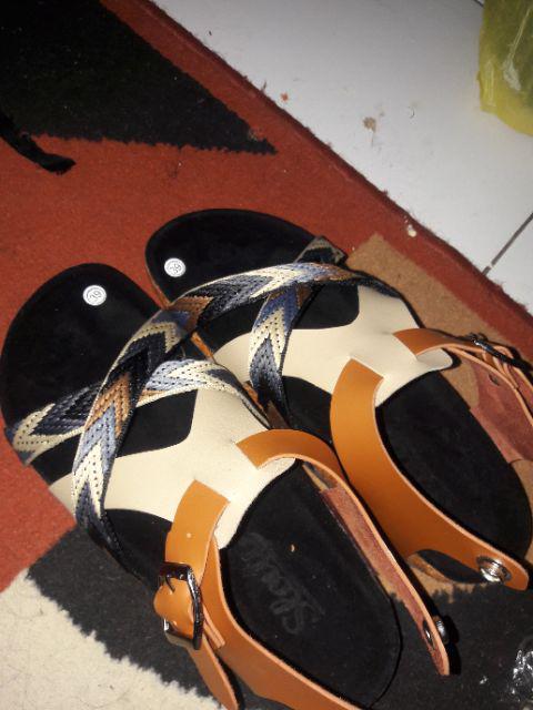 Sandal Tali Yuan Gradasi Coklat Mix Tali