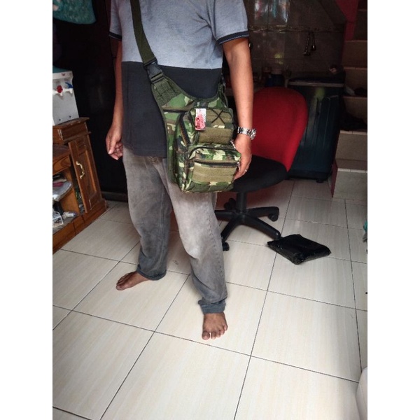 Tas Pria Tactical Military Loreng ARMY Jumbo Tas Selempang Pinggang Paha Militer