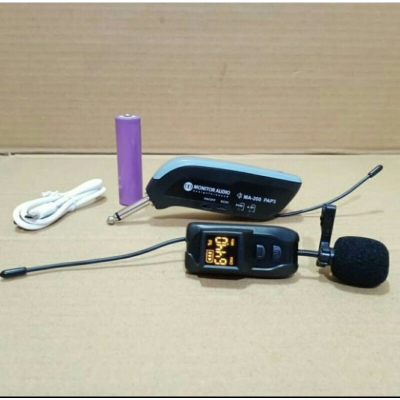 Mic Wireless Jepit/Clip on Monitor Audio MA-200 PAP3 -- 1buah Mic Jepit/Clip on