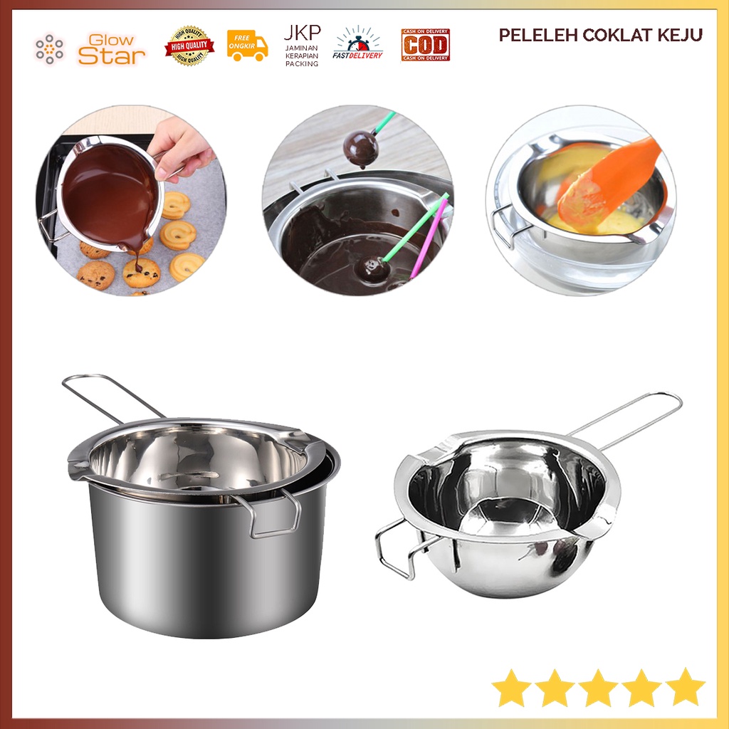 Peleleh Coklat Keju Chocolate Melting Pot Pan Panci Leleh Keju Coklat Stainless Steel Tebal