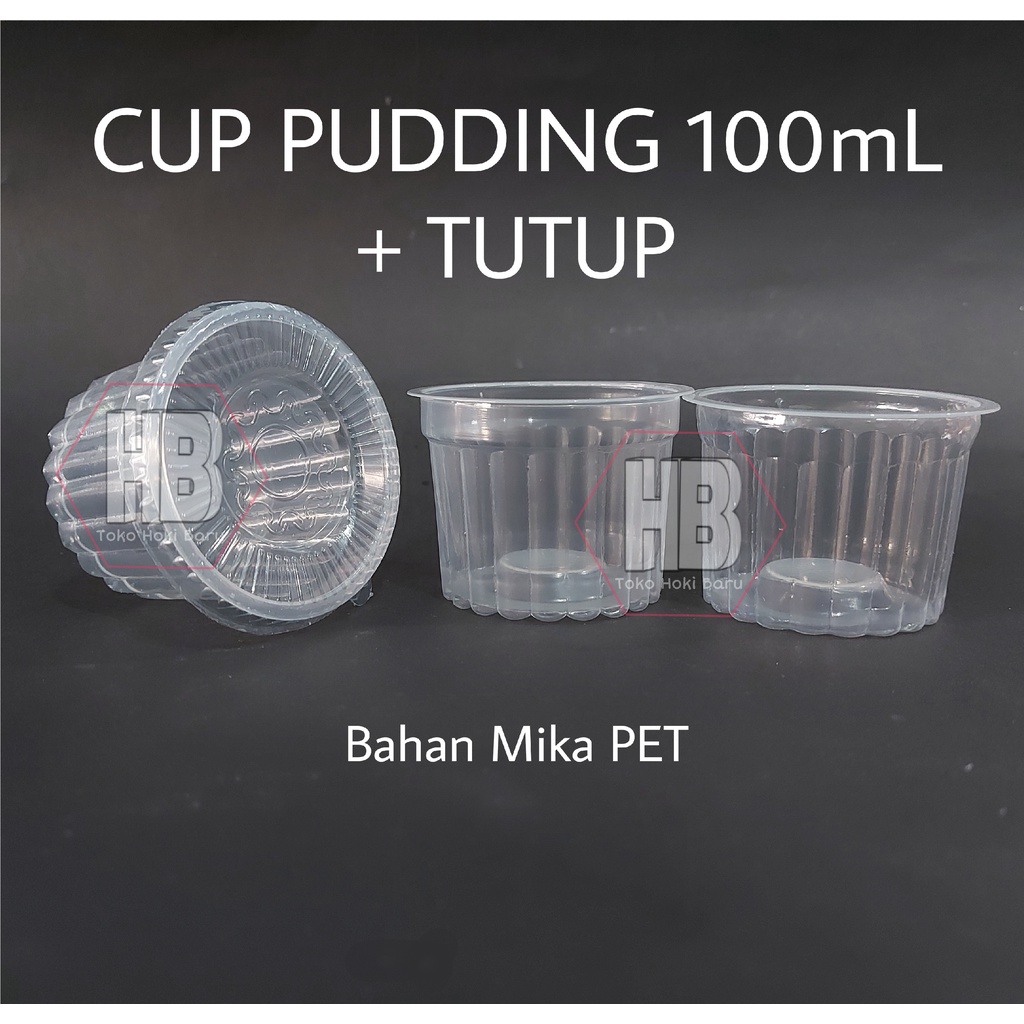 Cup Pudding + Tutup 100 ml Puyo Jelly Agar-agar / Gelas Plastik Belimbing (ISI 50)